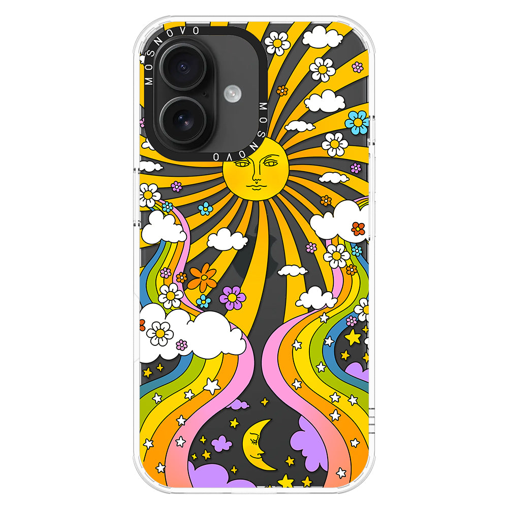 Rainbow Sun and Moon Phone Case - iPhone 16 Case - MOSNOVO