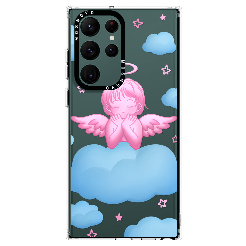 Pink Serenity Angel Phone Case - Samsung Galaxy S22 Ultra Case