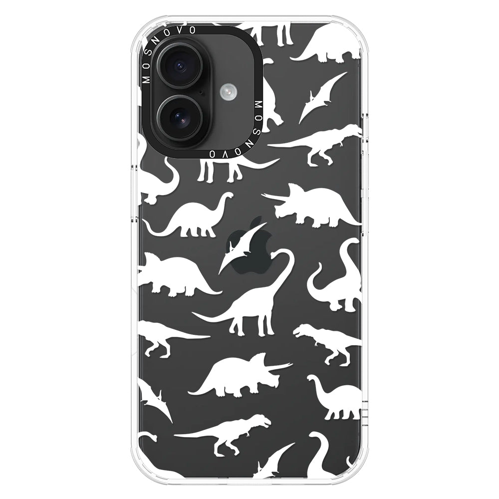 White Dinosaur Phone Case - iPhone 16 Case - MOSNOVO