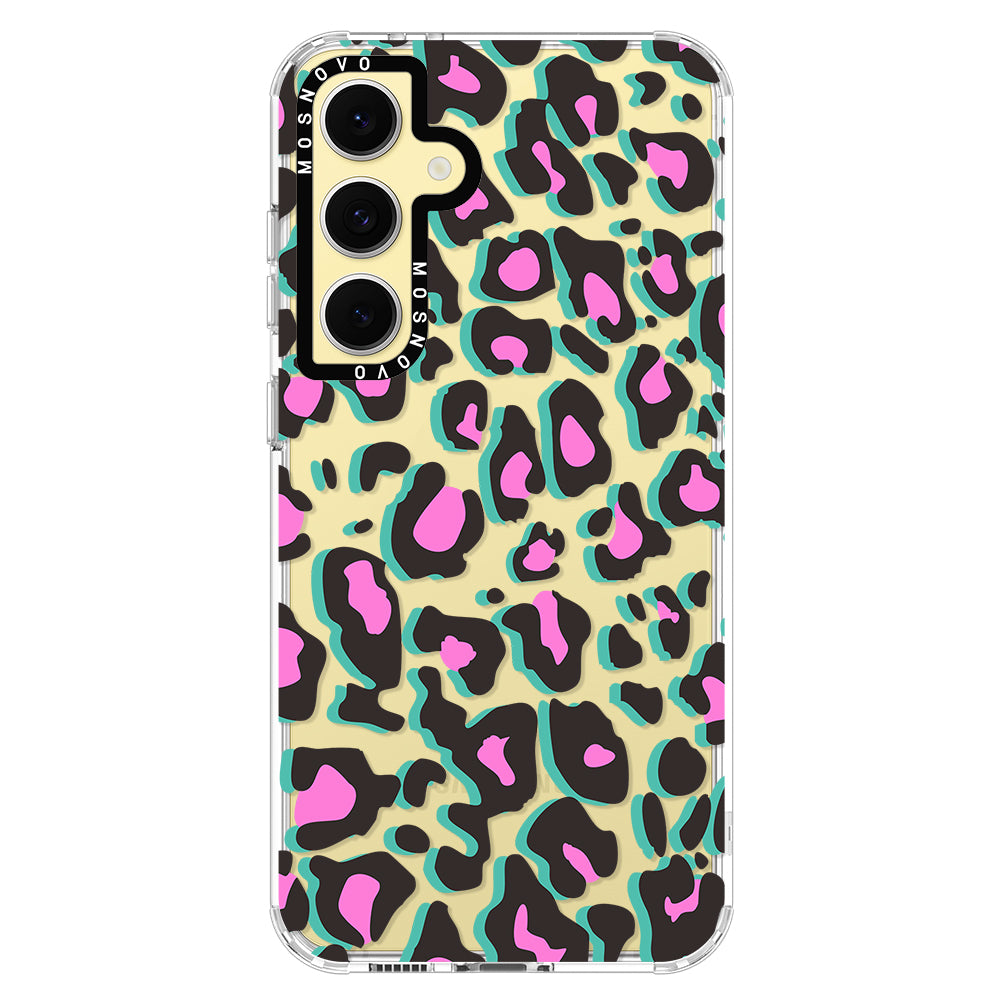 Hot Pink Leopard Print Phone Case - Samsung Galaxy S24 FE Case - MOSNOVO