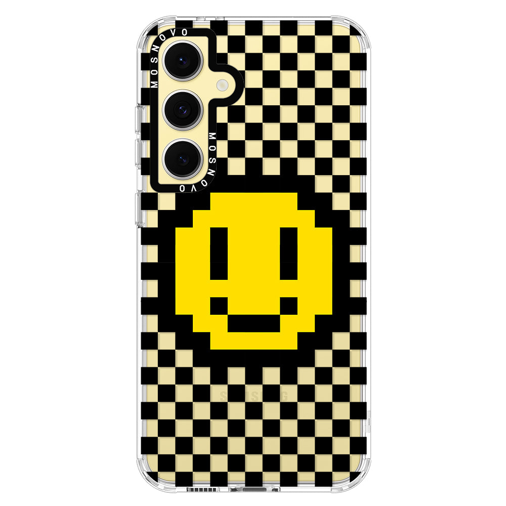 Smile Checkered Phone Case - Samsung Galaxy S24 FE Case - MOSNOVO