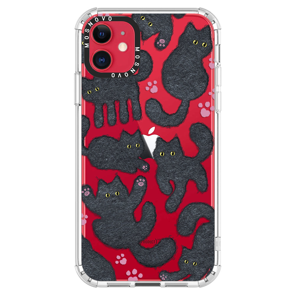 Black Furry Cat Phone Case - iPhone 11 Case