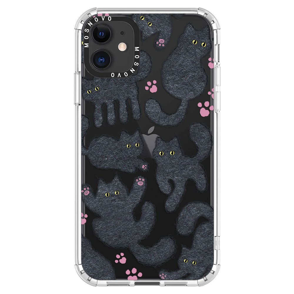 Black Furry Cat Phone Case - iPhone 11 Case