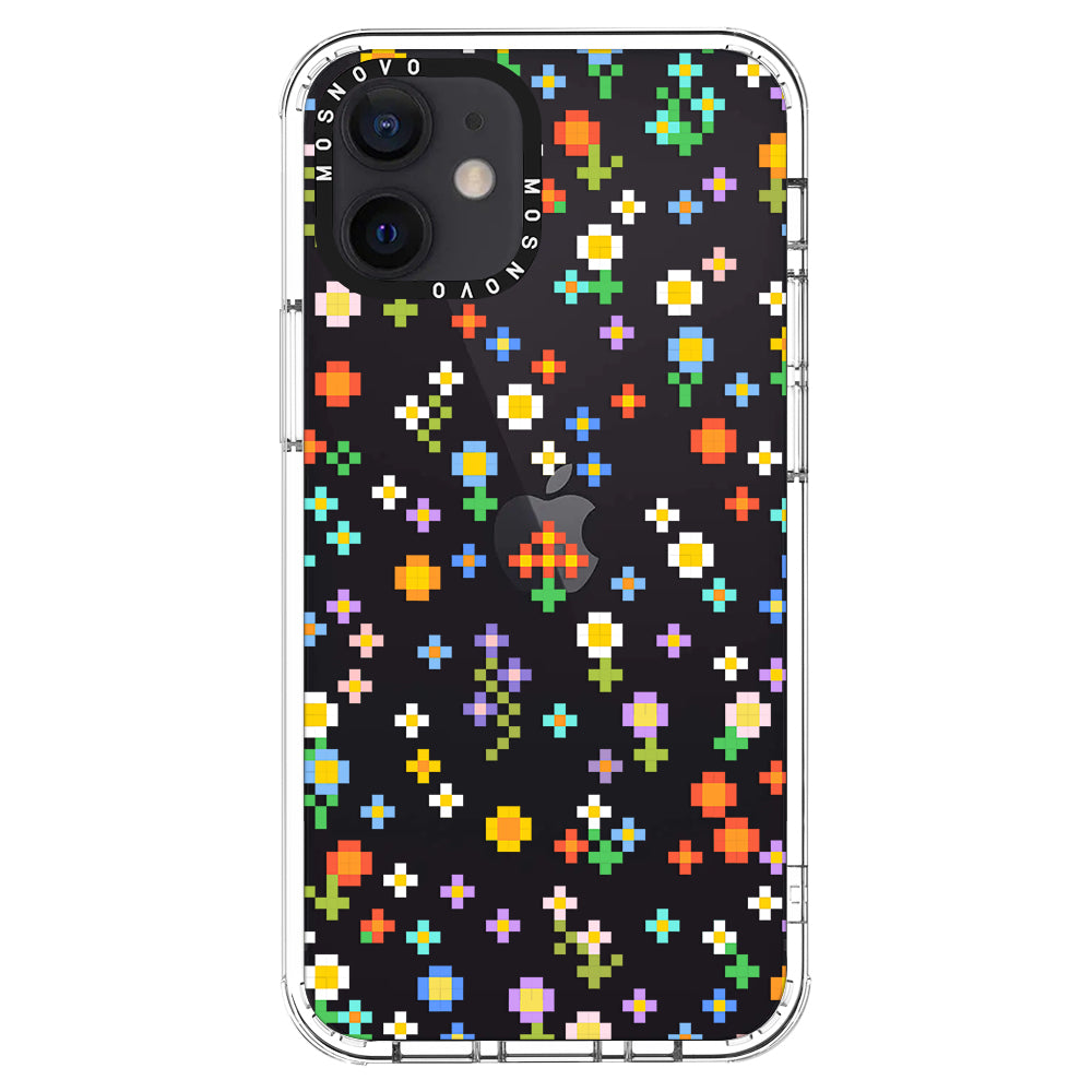 Pixel-Floral Phone Case - iPhone 12 Pro Case