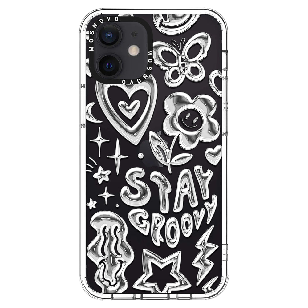 Silver Chrome Art (Flat Print) Phone Case - iPhone 12 Mini Case