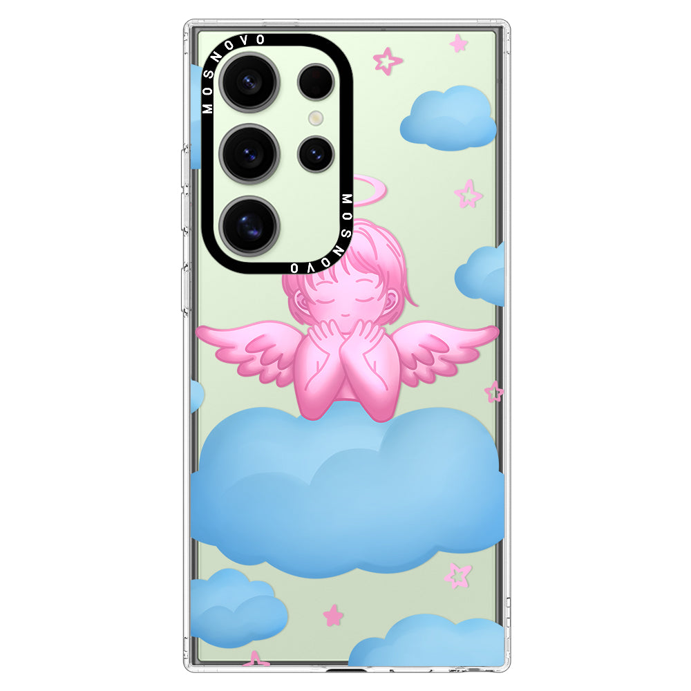 Pink Serenity Angel Phone Case - Samsung Galaxy S24 Ultra Case