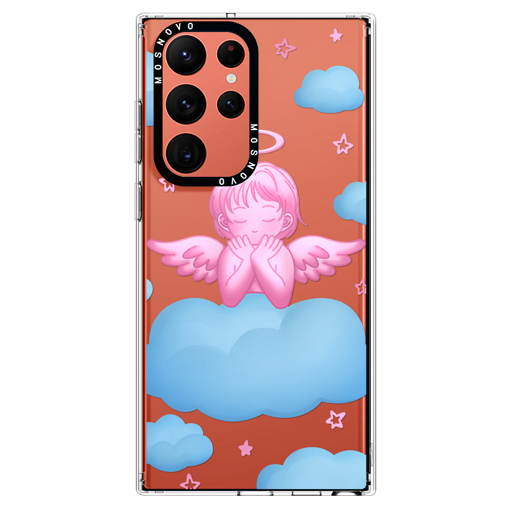 Pink Serenity Angel Phone Case - Samsung Galaxy S22 Ultra Case