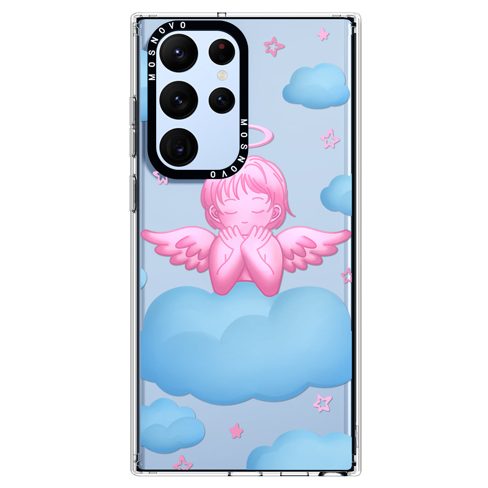 Pink Serenity Angel Phone Case - Samsung Galaxy S22 Ultra Case