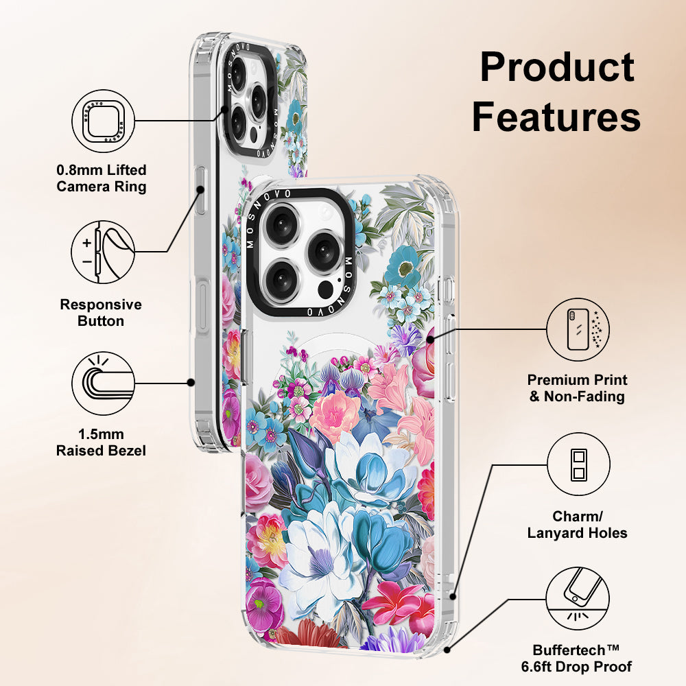 Magnolia Flower Phone Case - iPhone 16 Pro Max Case - MOSNOVO