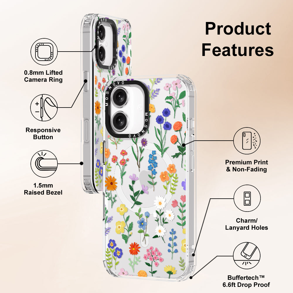 Botanical Floral Phone Case - iPhone 16 Plus Case - MOSNOVO