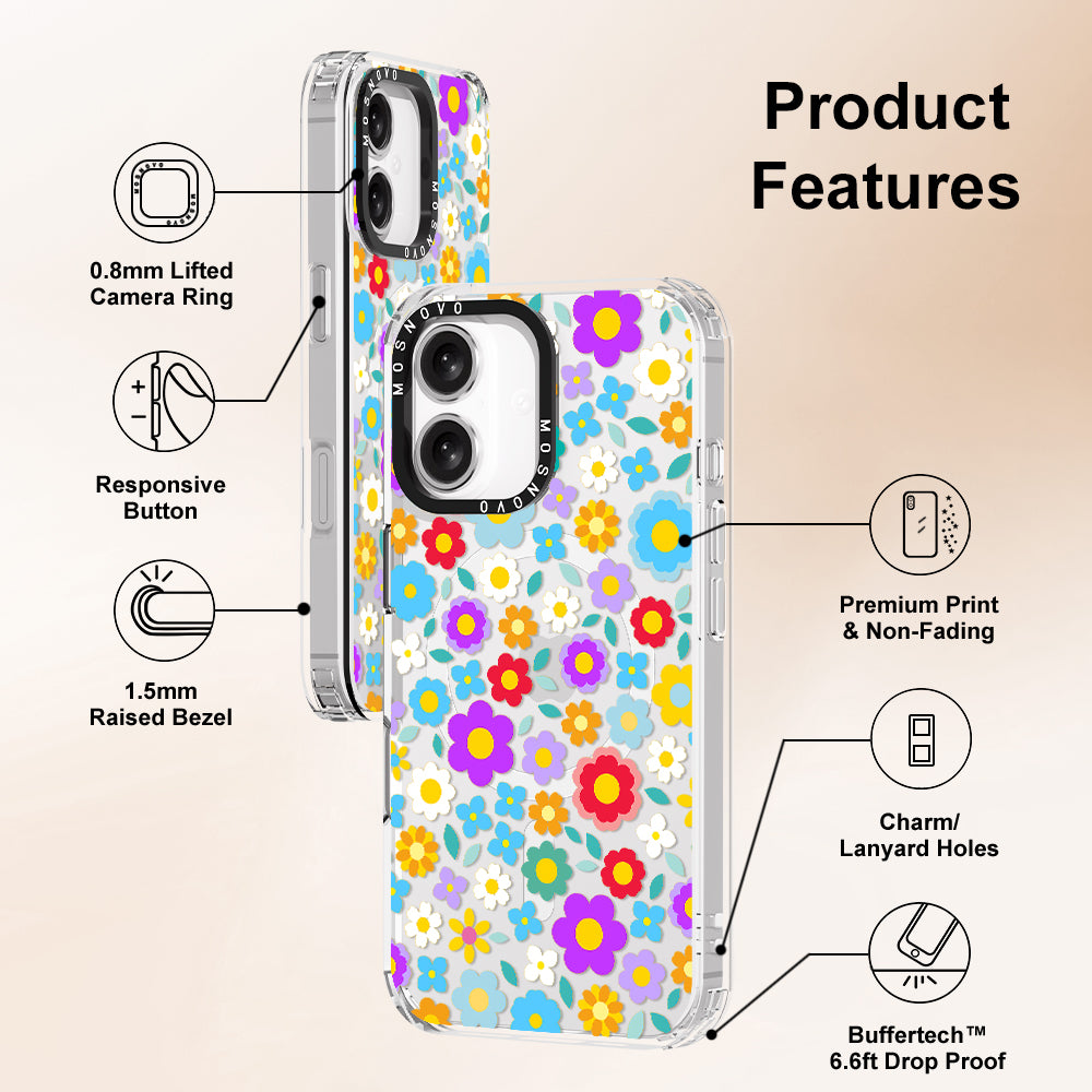 Retro Flower Phone Case - iPhone 16 Case - MOSNOVO