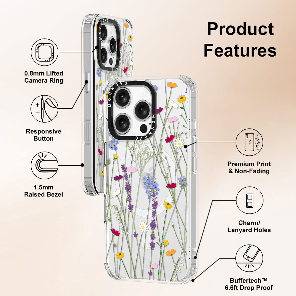 Floral Garden Lavender Daisy Flower Phone Case - iPhone 16 Pro Case - MOSNOVO