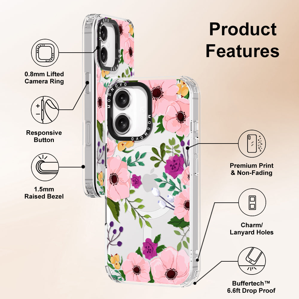 Watercolor Floral Phone Case - iPhone 16 Case - MOSNOVO