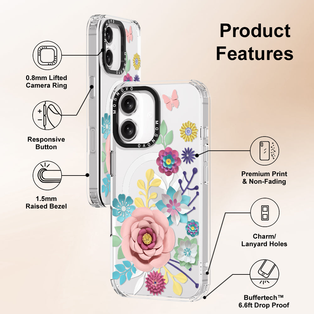 3D Floral Phone Case - iPhone 16 Case - MOSNOVO