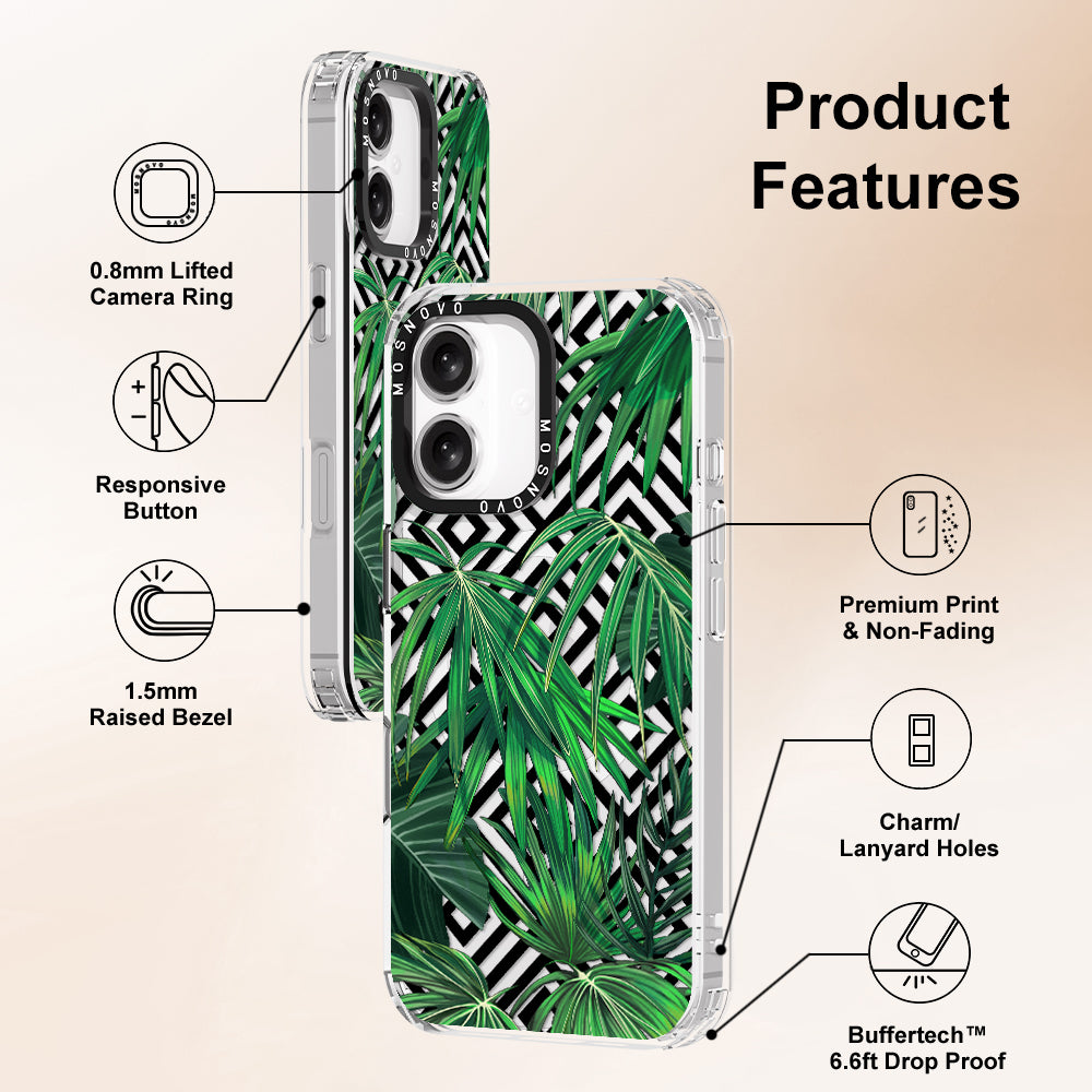 Areca Palm Pattern Phone Case - iPhone 16 Plus Case - MOSNOVO