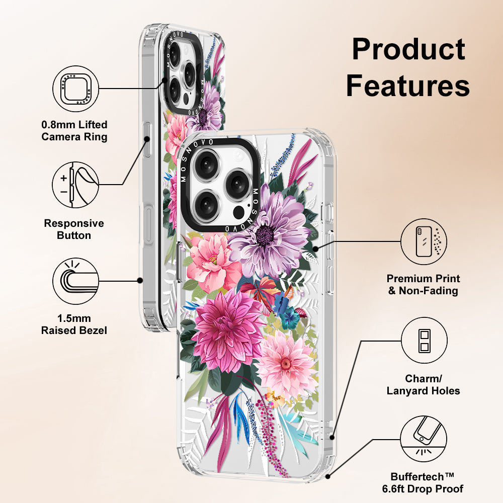 Dahlia Bloom Phone Case - iPhone 16 Pro Max Case - MOSNOVO