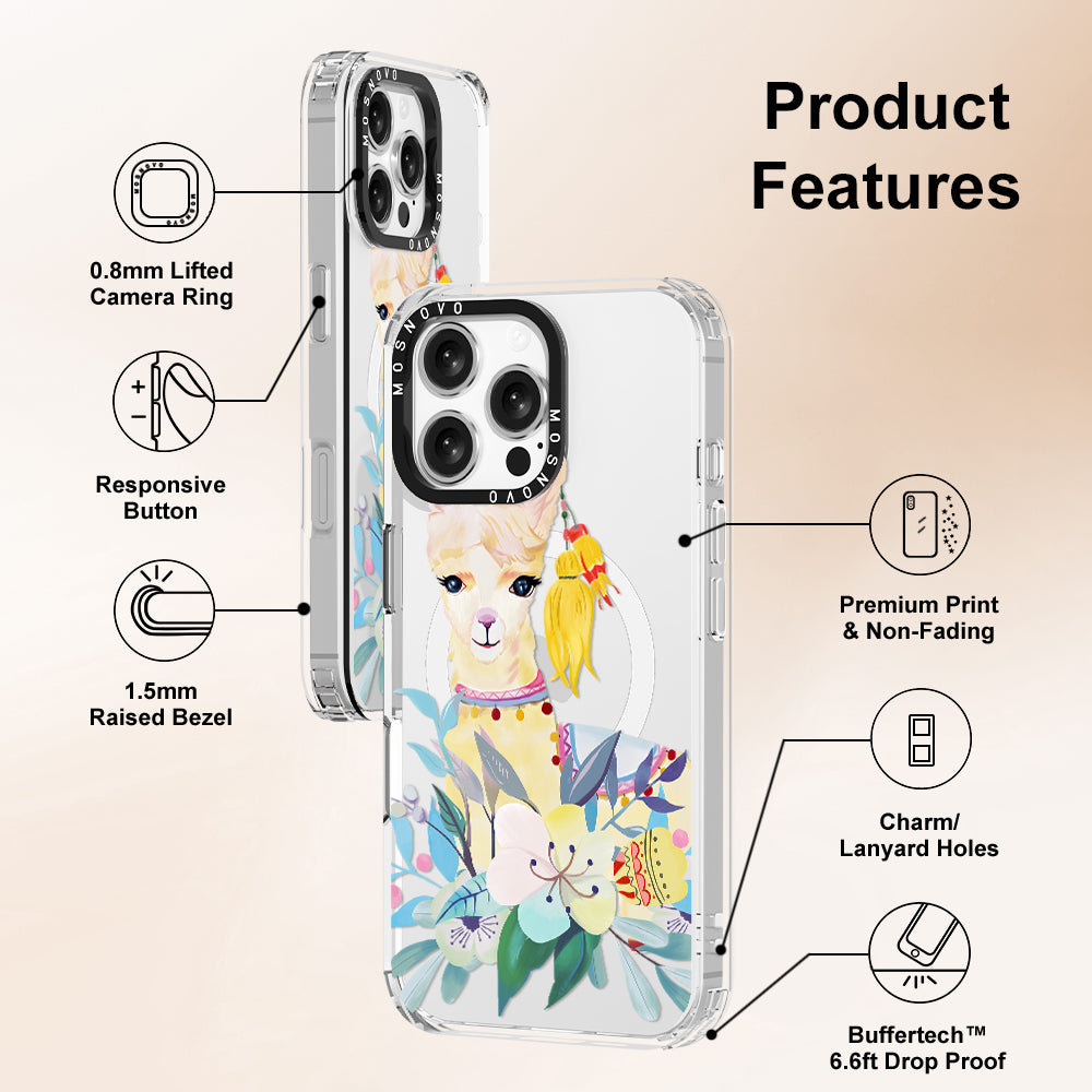 Boho Llama Phone Case - iPhone 16 Pro Max Case - MOSNOVO