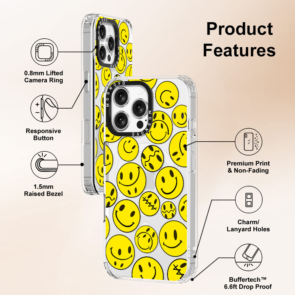 Smiley Face Phone Case - iPhone 16 Pro Max Case - MOSNOVO