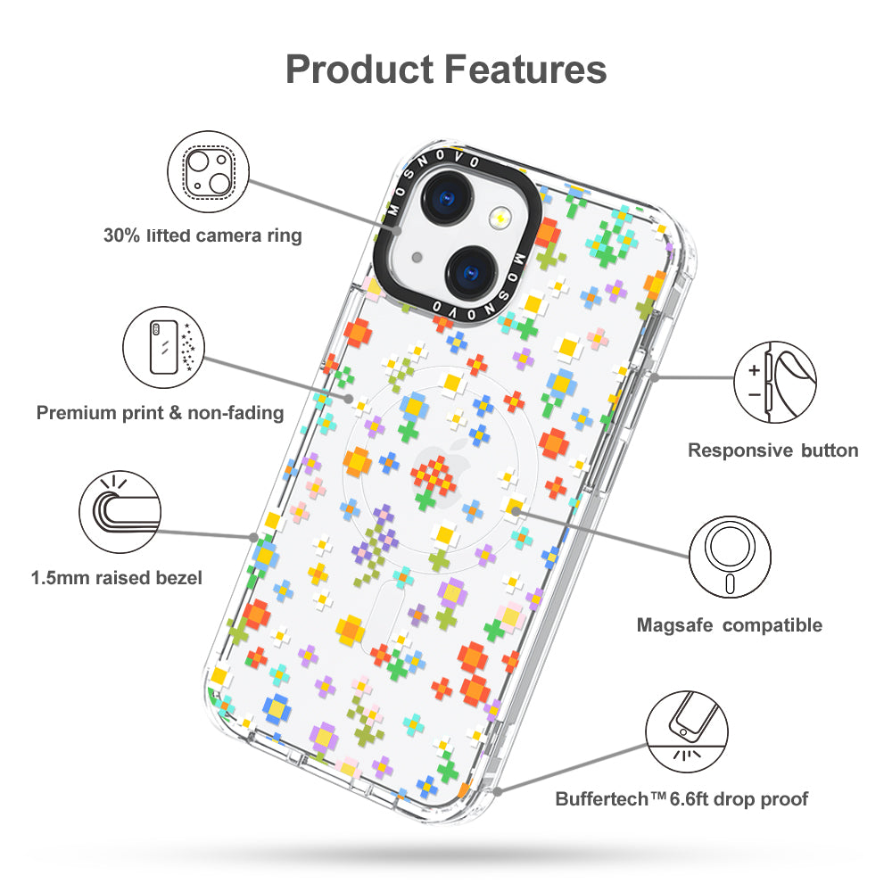 Pixel-Floral Phone Case - iPhone 13 Case