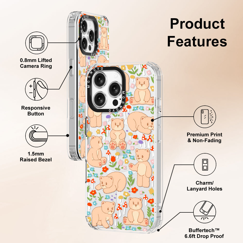 Cute Bear Phone Case - iPhone 16 Pro Max Case - MOSNOVO