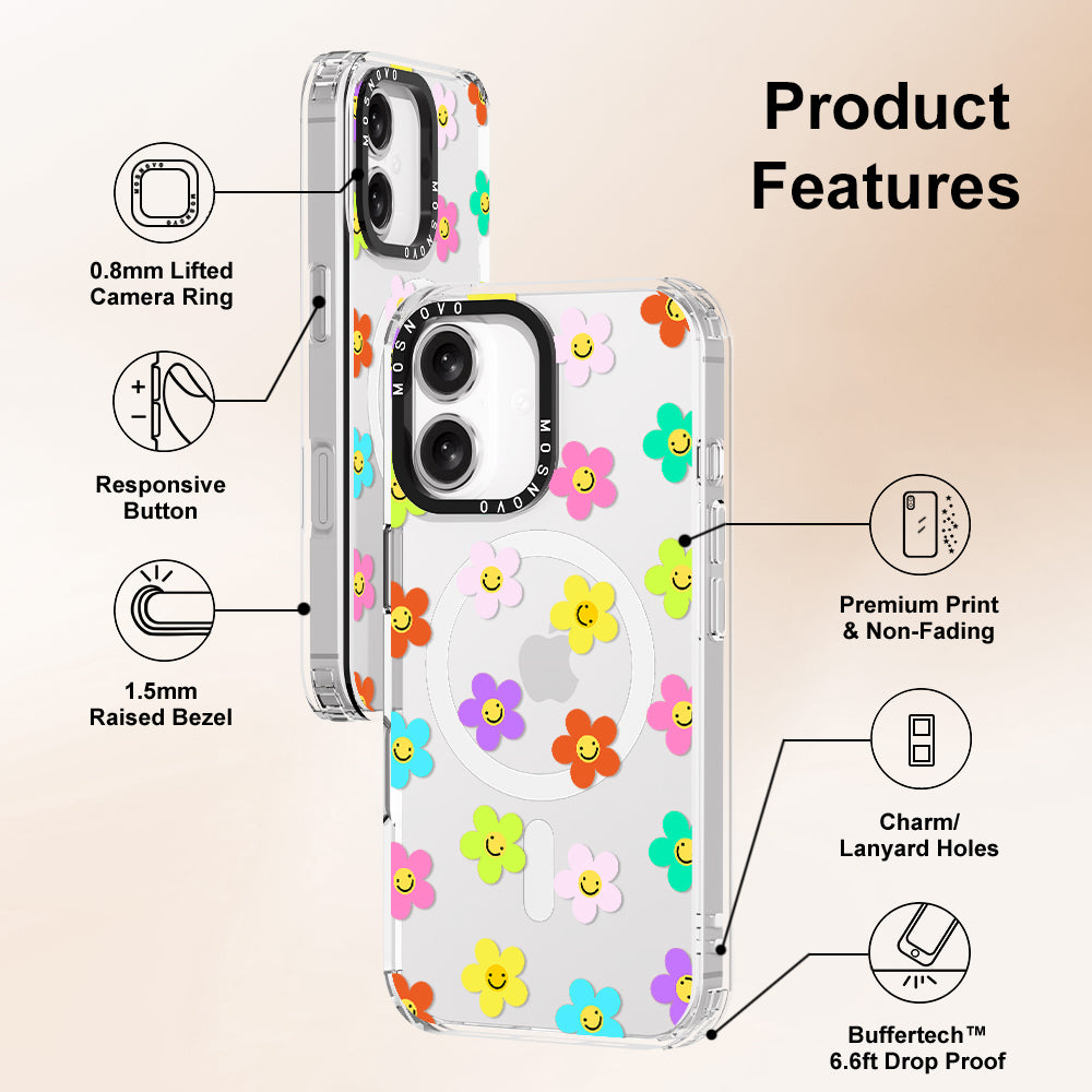 Smile Floral Phone Case - iPhone 16 Plus Case