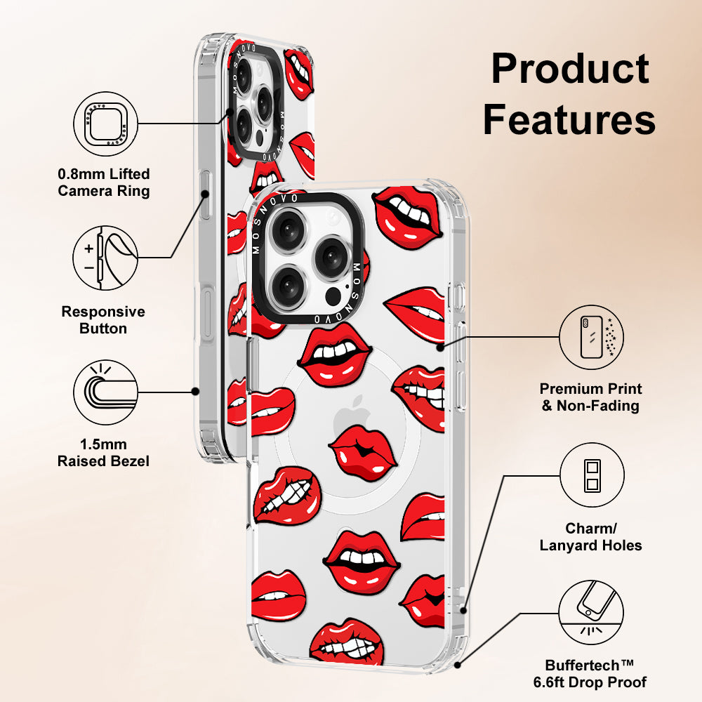 Hot Lips Phone Case - iPhone 16 Pro Max Case - MOSNOVO