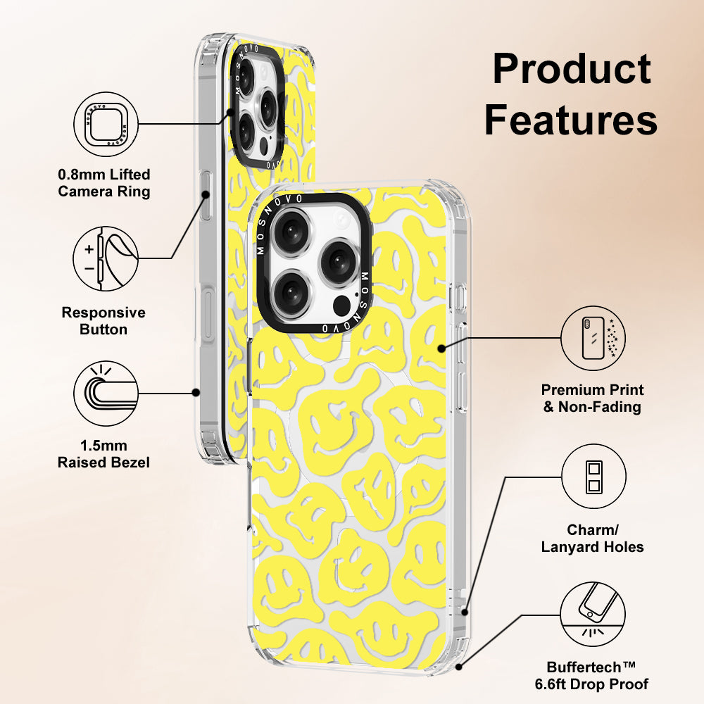 Melted Yellow Smiles Face Phone Case - iPhone 16 Pro Case - MOSNOVO