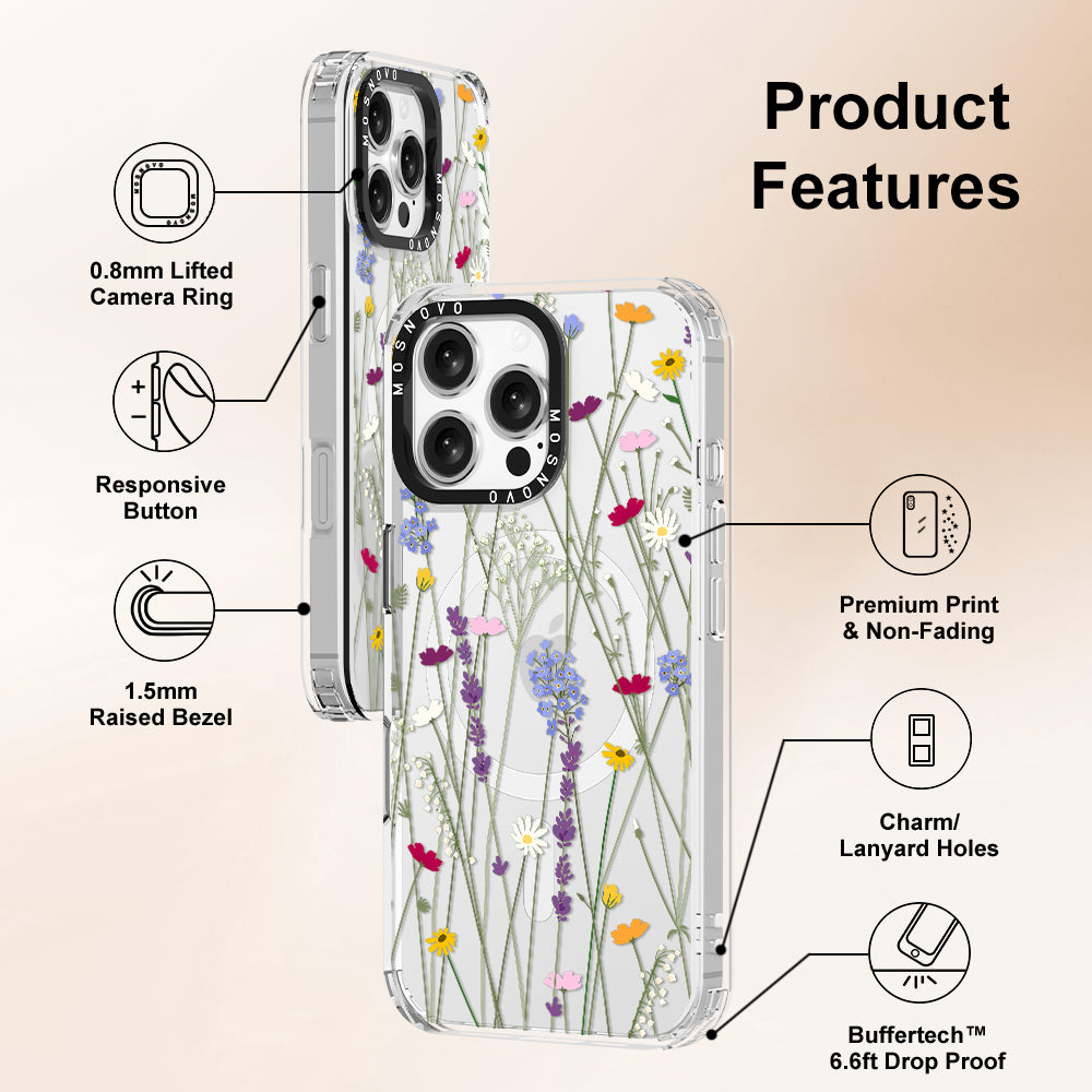 Floral Garden Lavender Daisy Flower Phone Case - iPhone 16 Pro Max Case - MOSNOVO