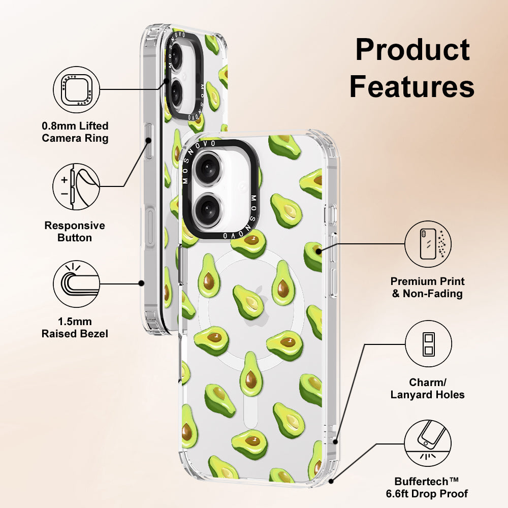 Fleshy Avocado Phone Case - iPhone 16 Plus Case - MOSNOVO