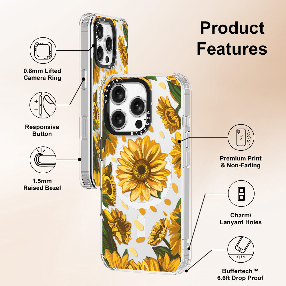 Sunflower Garden Phone Case - iPhone 16 Pro Case - MOSNOVO