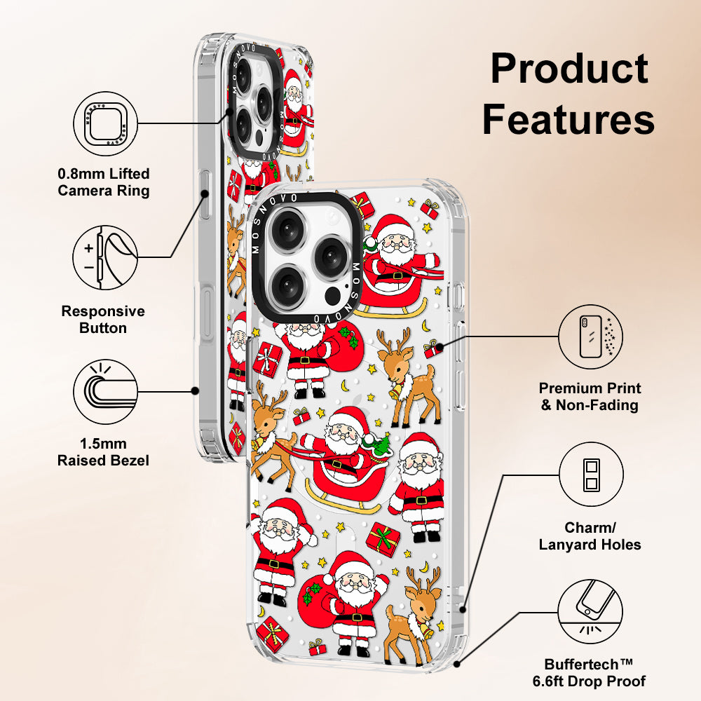 Cute Santa Claus Deer Phone Case - iPhone 16 Pro Max Case - MOSNOVO