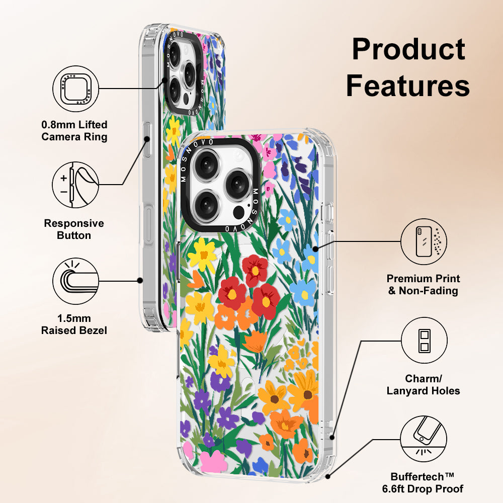 Spring Botanical Flower Floral Phone Case - iPhone 16 Pro Max Case - MOSNOVO