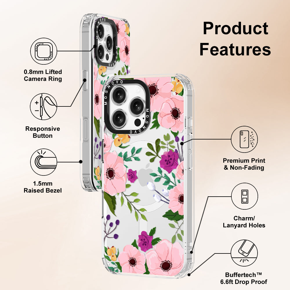 Watercolor Floral Phone Case - iPhone 16 Pro Max Case - MOSNOVO