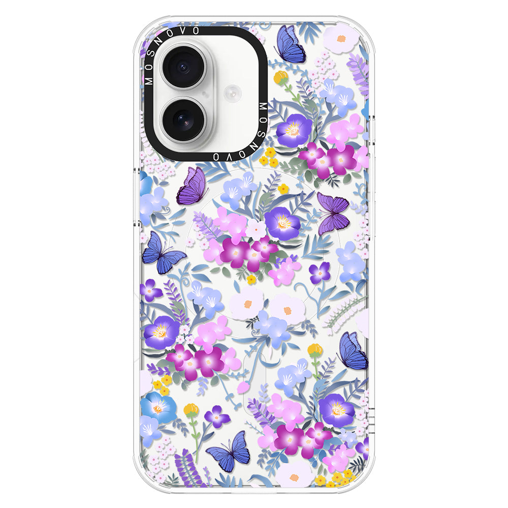 Purple Peri Nemophila Flower Phone Case - iPhone 16 Case - MOSNOVO