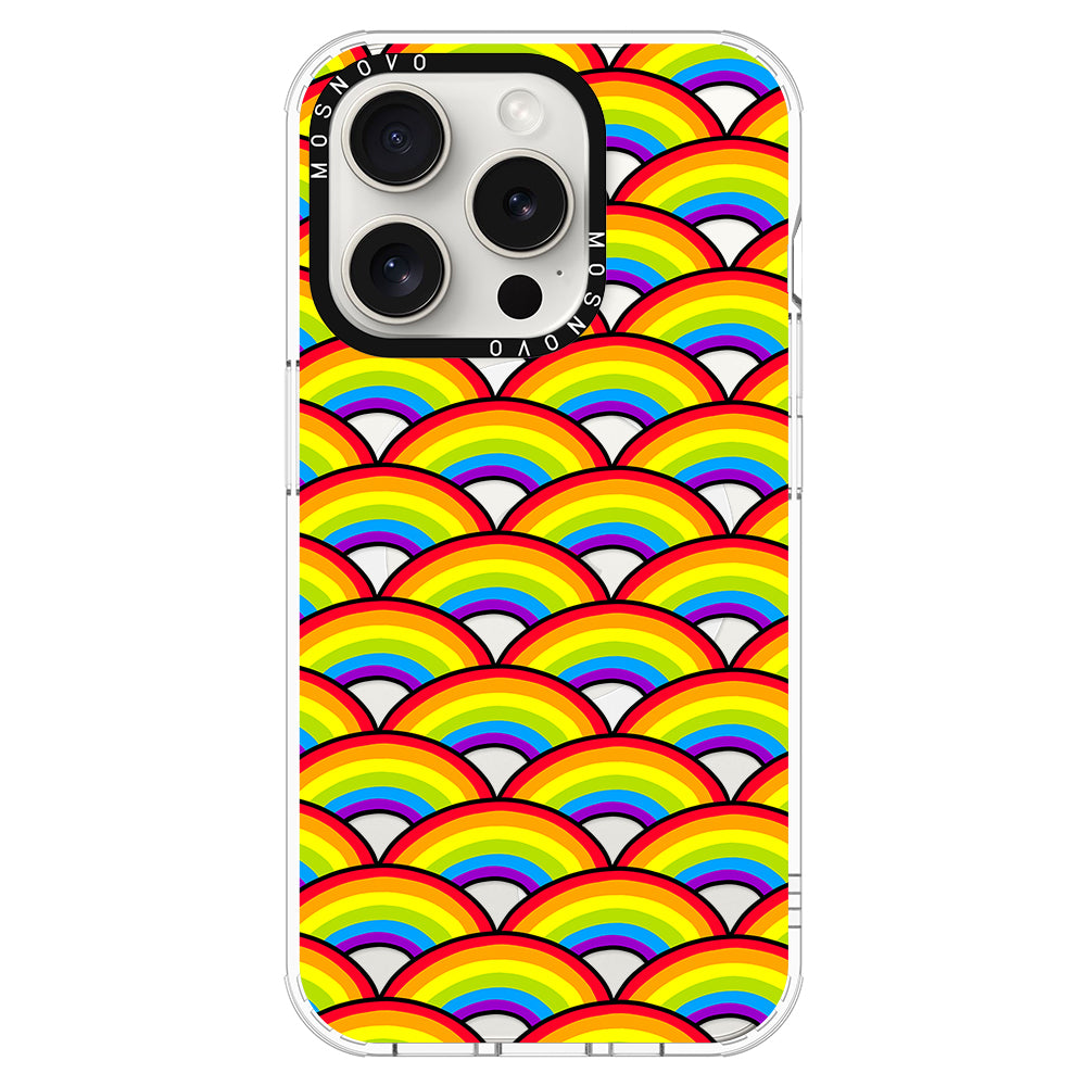 Rainbow Waves Phone Case - iPhone 16 Pro Case - MOSNOVO