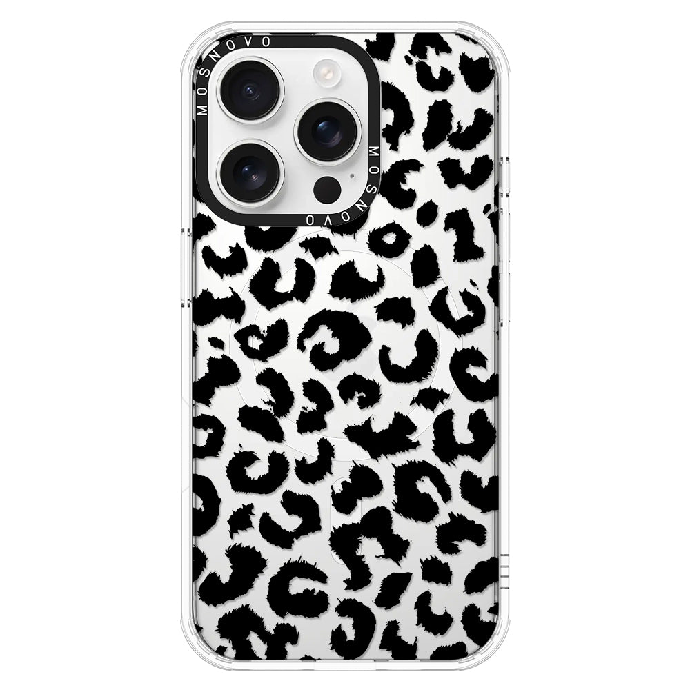 Black Leopard Phone Case - iPhone 16 Pro Case - MOSNOVO