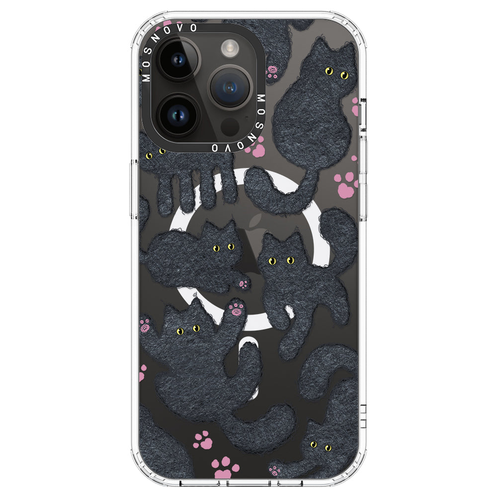 Black Furry Cat Phone Case - iPhone 14 Pro Max Case