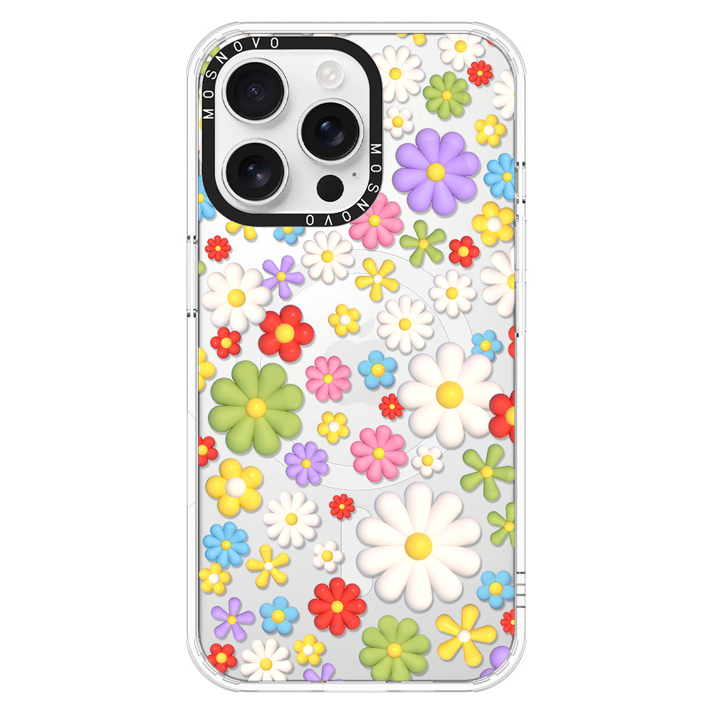 3D Flowers Phone Case - iPhone 16 Pro Max Case - MOSNOVO