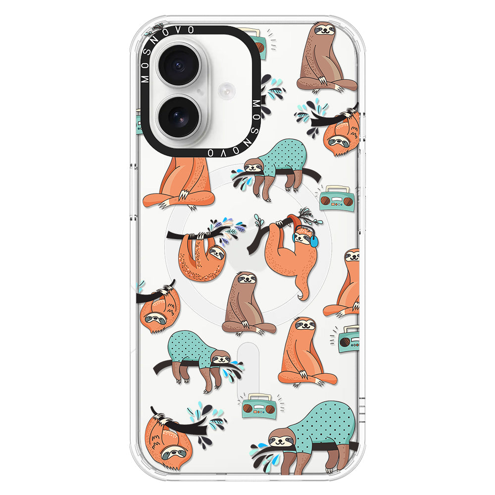 Musical Sloth Phone Case - iPhone 16 Plus Case - MOSNOVO