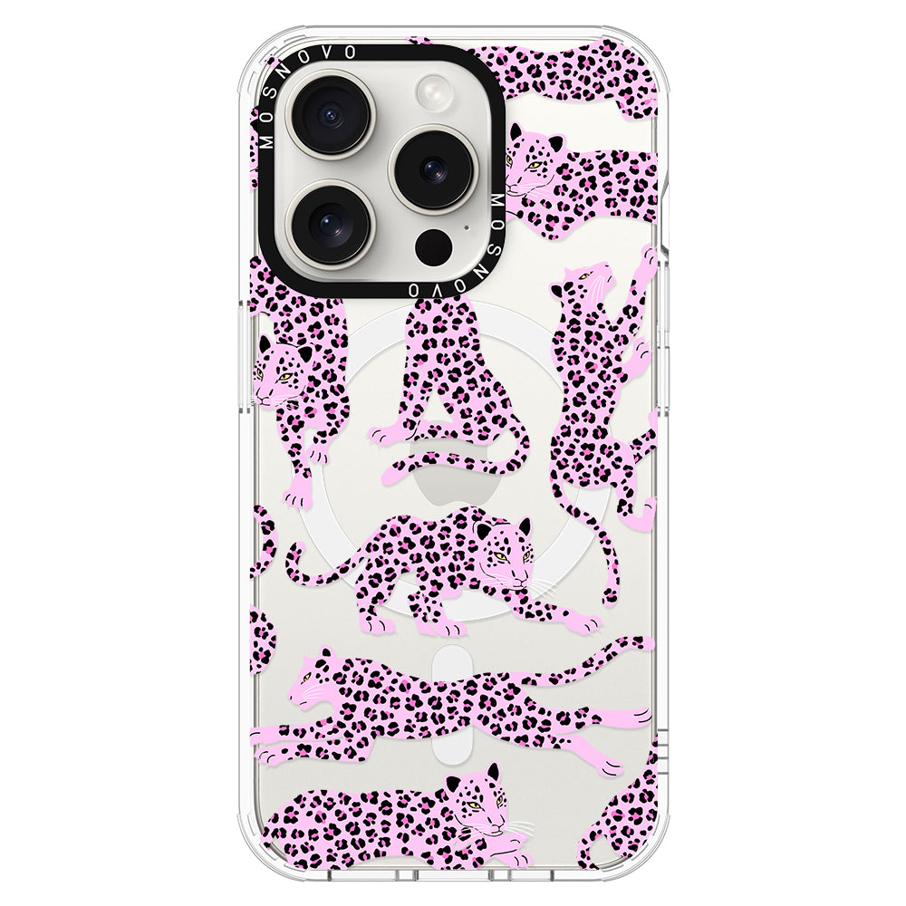 Pink Leopard Phone Case - iPhone 16 Pro Max Case - MOSNOVO