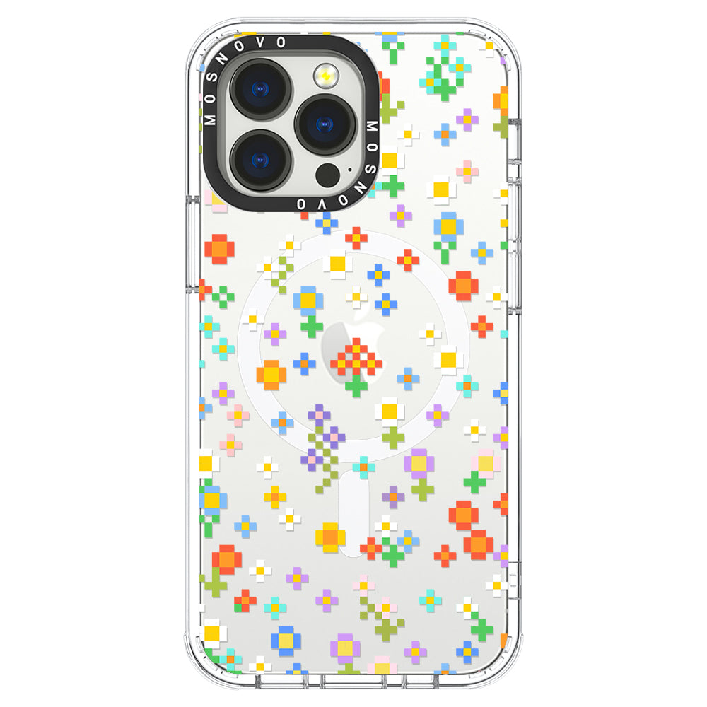 Pixel-Floral Phone Case - iPhone 13 Pro Case