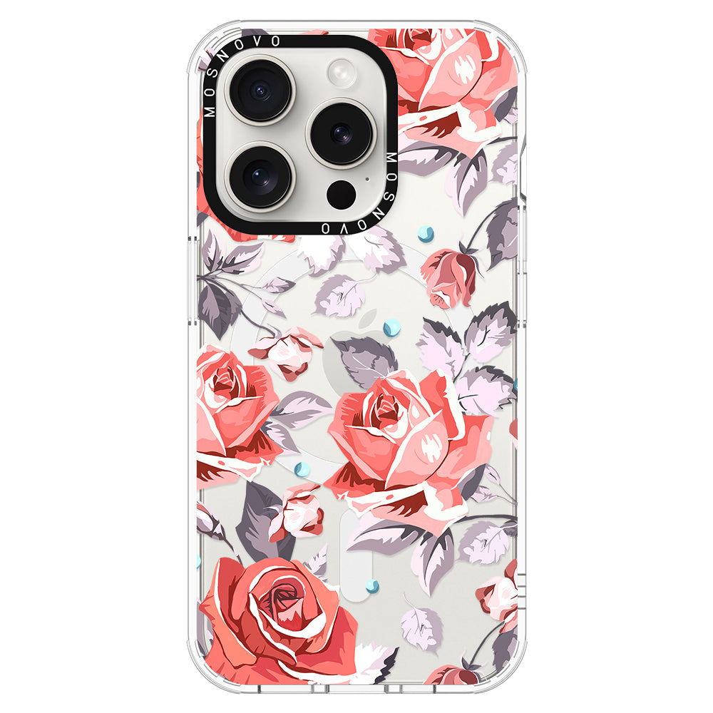 Retro Flower Roses Phone Case - iPhone 16 Pro Case - MOSNOVO