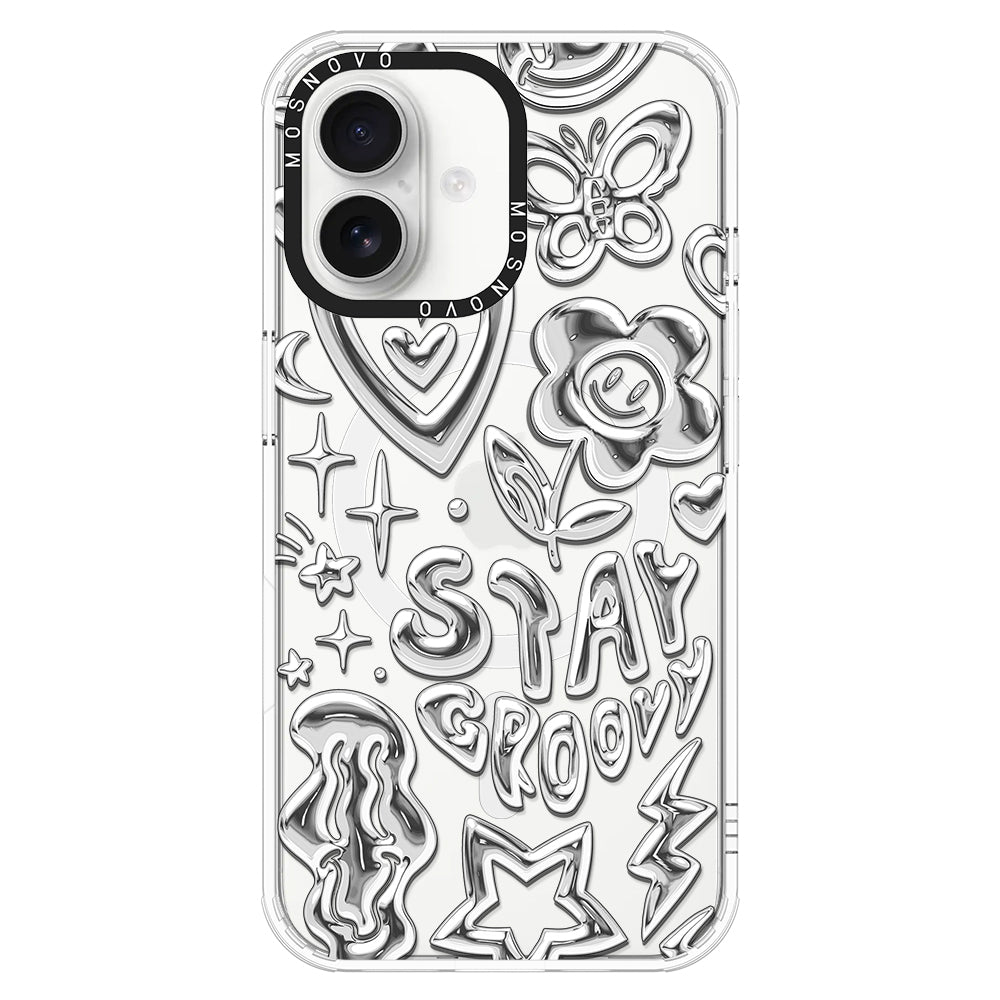 Silver Chrome Art (Flat Print) Phone Case - iPhone 16 Case