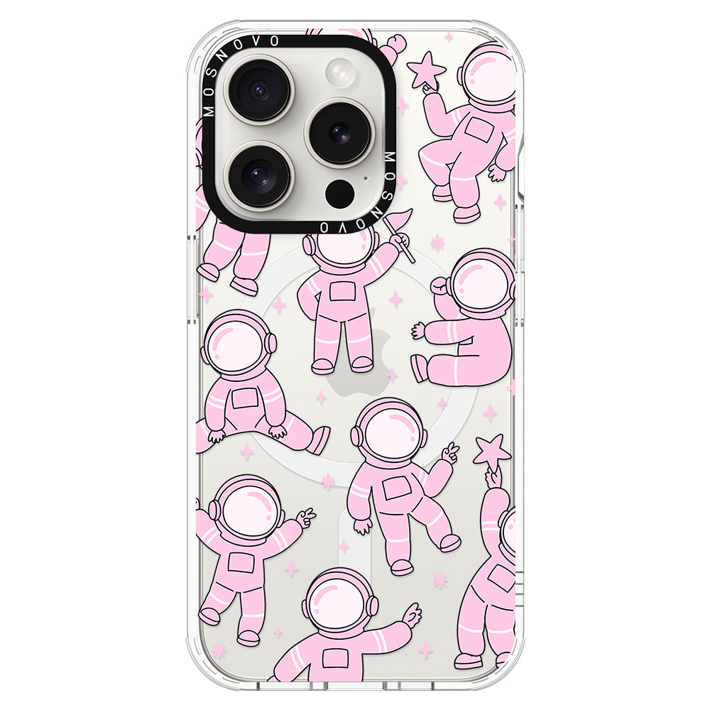 Pink Astronaut Phone Case - iPhone 16 Pro Max Case - MOSNOVO