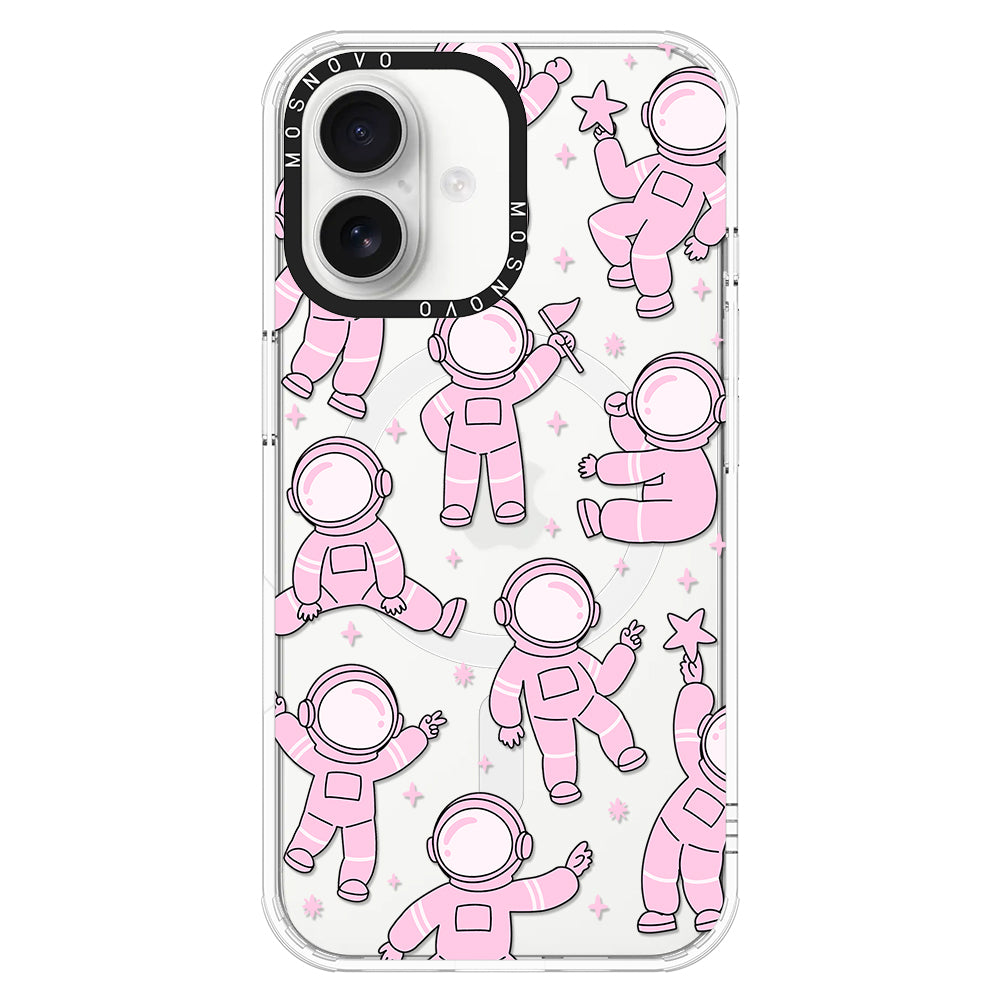 Pink Astronaut Phone Case - iPhone 16 Case - MOSNOVO