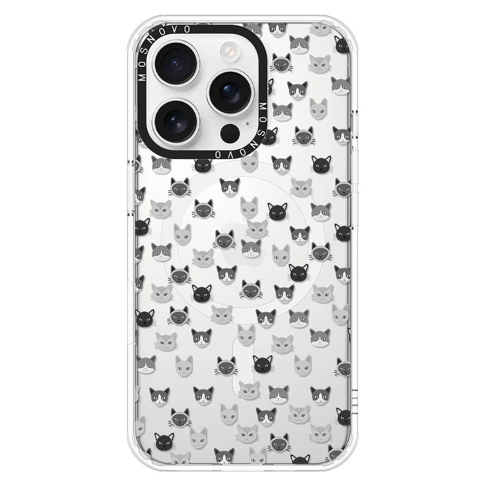 Cats Head Phone Case - iPhone 16 Pro Case - MOSNOVO