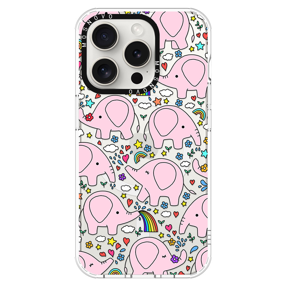 Pink Elephant Phone Case - iPhone 16 Pro Max Case - MOSNOVO