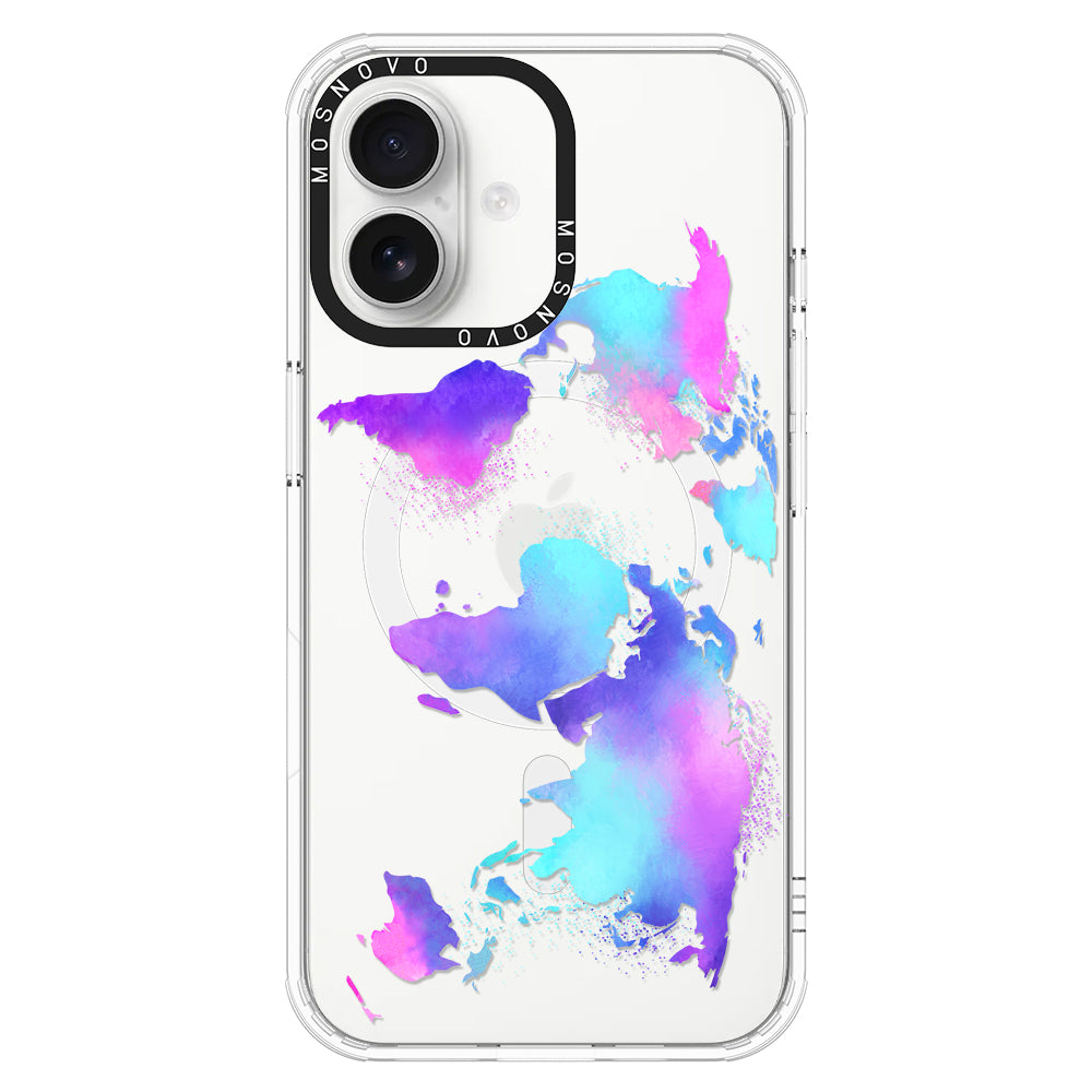 Psychedelic World Map Phone Case - iPhone 16 Plus Case - MOSNOVO