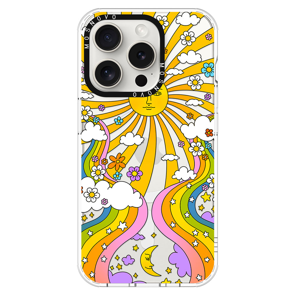 Rainbow Sun and Moon Phone Case - iPhone 16 Pro Case - MOSNOVO