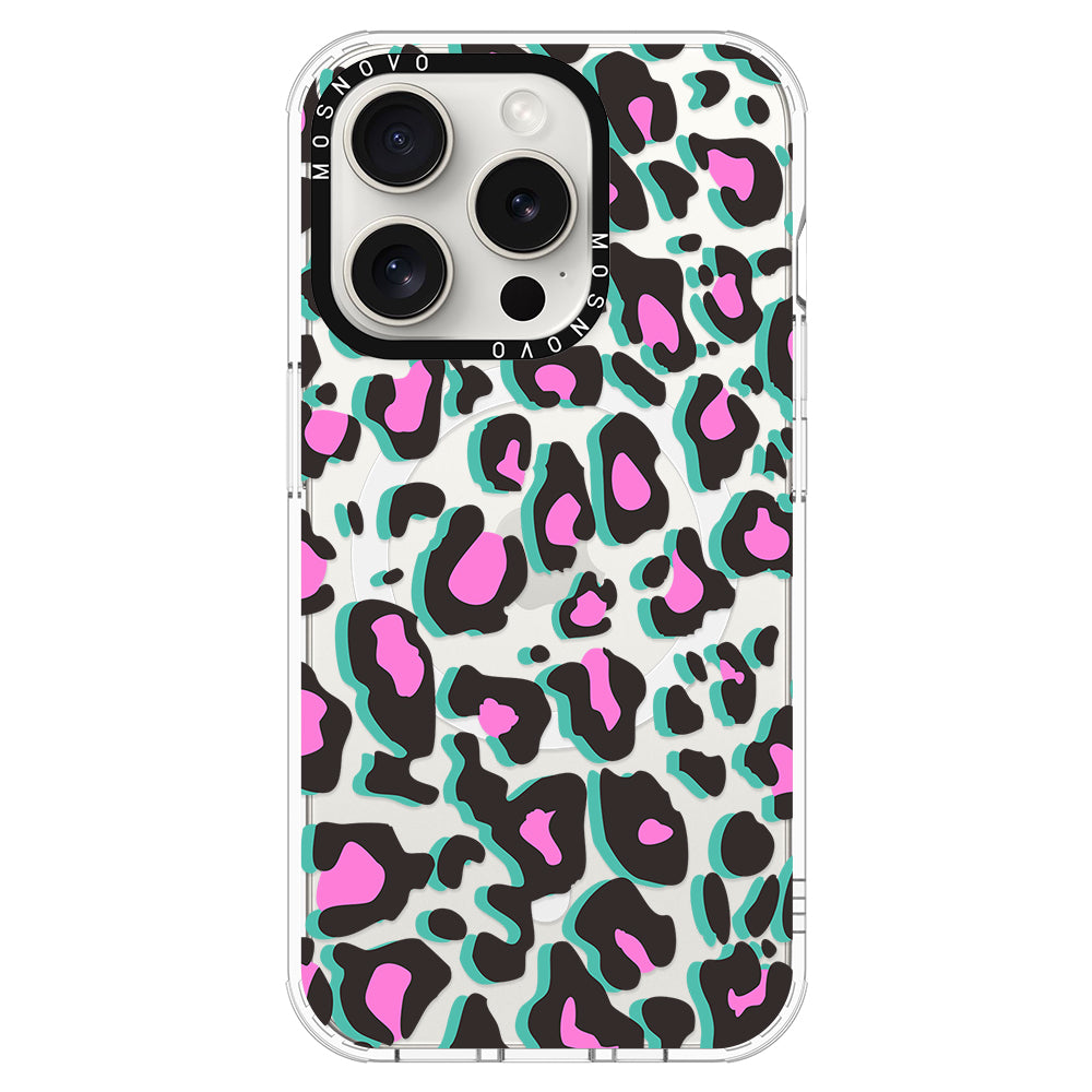 Hot Pink Leopard Print Phone Case - iPhone 16 Pro Max Case - MOSNOVO